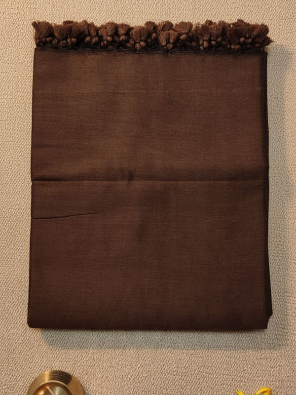 Indiehaat | Pure Cotton Handloom Weave Saree Brown
