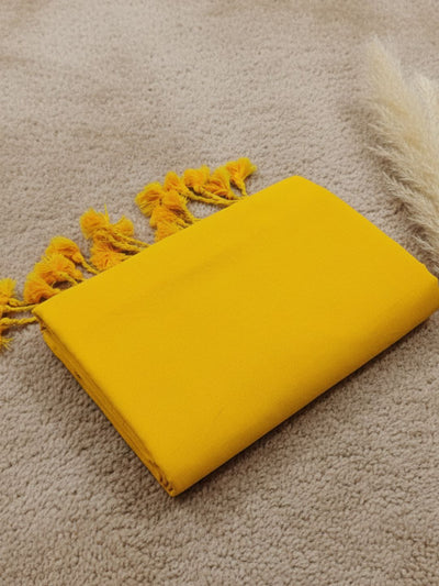 Indiehaat | Pure Khadi Cotton Handloom Saree Yellow