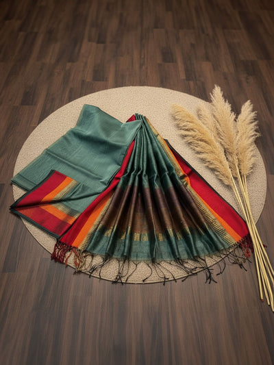 Zari Sutra Maheshwari Silk Deep Blue Suit