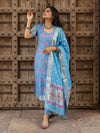 Indiehaat | Banarasi Silk Brocade Stitched Suit Blue