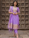 Indiehaat | Banarasi Silk Brocade Stitched Suit Purple