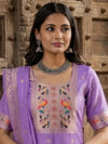 Indiehaat | Banarasi Silk Brocade Stitched Suit Purple