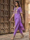 Indiehaat | Banarasi Silk Brocade Stitched Suit Purple