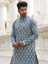 Indiehaat | Pure Cotton Block Print Kurta Pyjama Blue