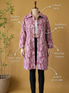 Indiehaat | Pure Cotton Blockprint Winter Jacket Pink
