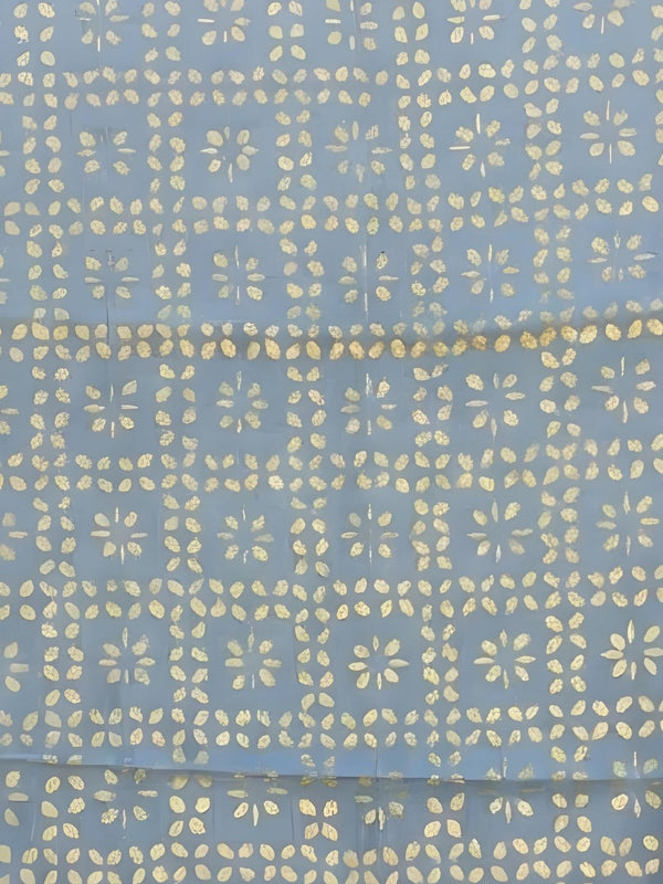 Indiehaat | Pure Chandei Silk Applique Saree Gray