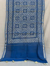 Indiehaat | Pure Chandei Silk Applique Saree Blue