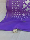 Indiehaat | Pure Chandei Silk Applique Saree Violet