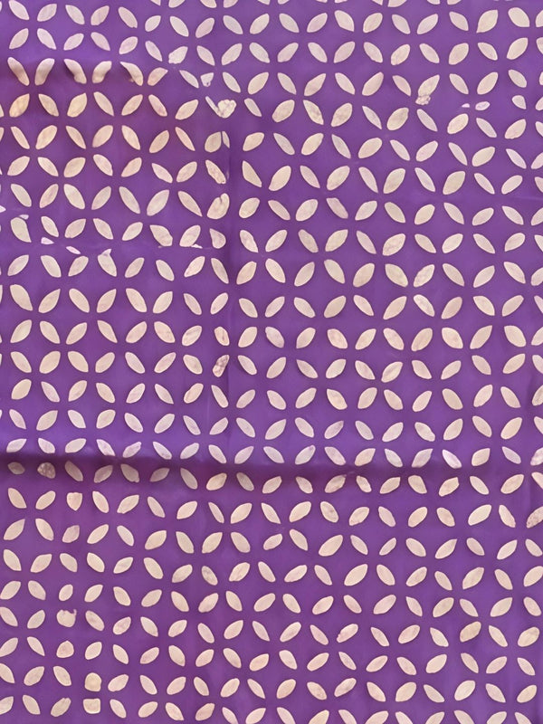 Indiehaat | Pure Chandei Silk Applique Saree Blue