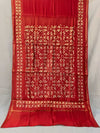 Indiehaat | Pure Chandei Silk Applique Saree Red