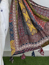 Indiehaat | Pure Mul Cotton Kantha Saree White