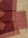 Indiehaat | Applique Cotton Suit (T+B+D) Brown