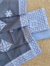 Indiehaat | Applique Cotton Suit (T+B+D) Gray