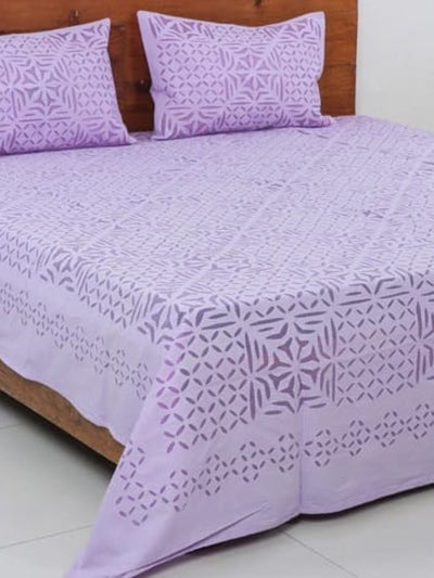 Indiehaat | Applique Double Bedsheet Purple