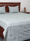 Indiehaat | Applique Double Bedsheet Gray