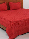 Indiehaat | Applique Double Bedsheet Red
