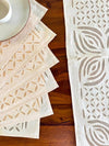 Indiehaat | Applique Cotton Table Runner & Mat Set White