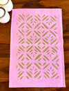 Indiehaat | Applique Cotton Table Runner & Mat Set Pink