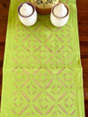 Indiehaat | Applique Cotton Table Runner & Mat Set Green