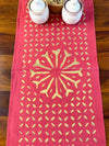 Indiehaat | Applique Cotton Table Runner & Mat Set Pink