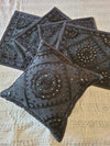 Indiehaat | Pure Cotton Embroidered Cushion Cover Black
