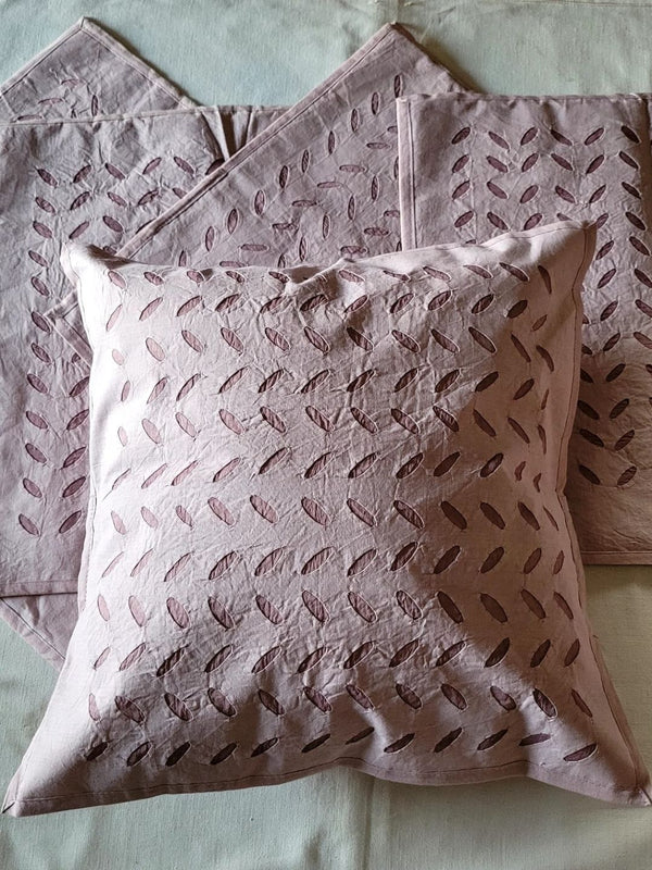 Indiehaat | Pure Cotton Applique Cushion Cover Purple