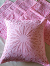 Indiehaat | Pure Cotton Applique Cushion Cover Pink