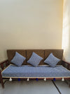 Indiehaat | Cotton Sofa Throw & Cushion Cover Blue