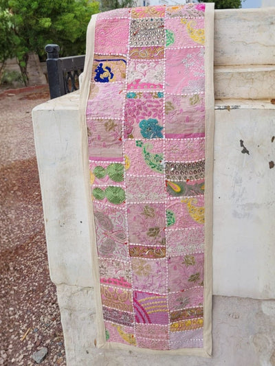 Khamma Ghani Kambadiya Table Runner Off White