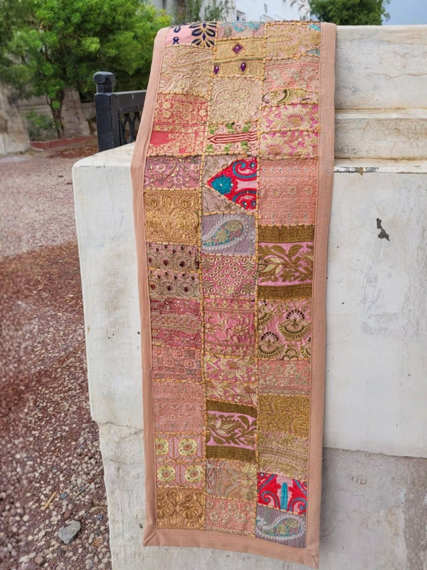 Indiehaat | Pure Cotton Kambadiya Work Table Runner Brown