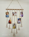 Macrame White Hanging Photo Hanger