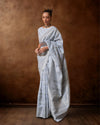 Indiehaat | Kafreen Silk Handloom Weaving Gray Saree