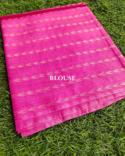 2768-Silkmark Certified Pure Tussar Grey Silk Embroidered Handloom Saree (Tussar by Tussar) with Blouse