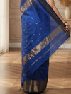 Lucid Maheshwari Pure Silk Butta Body Blue Saree