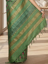 Timeless Eri Tussar Silk Embroidered Green Saree
