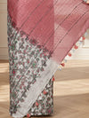 Half Dye Half Print Kota Silk Saree Charm Pink