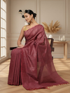 Enchanting Bansbara Tussar Silk Handloom Wine Saree