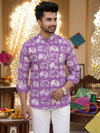 Indiehaat | Pure Cotton Blockprint Short Kurta Purple