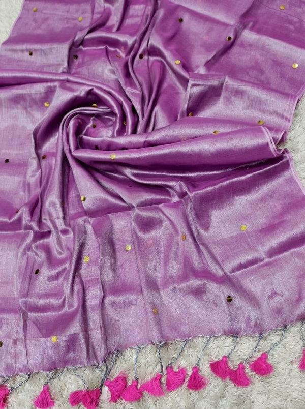 Indiehaat | Pure Mul Cotton Sequin Saree Pink