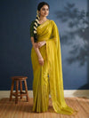 Indiehaat | Pure Tissue Cotton Handloom Saree Yellow