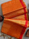Indiehaat | Pure Tissue Cotton Handloom Saree Orange