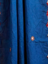 Indiehaat | Applique Kantha Pure Mul Cotton Dupatta Blue