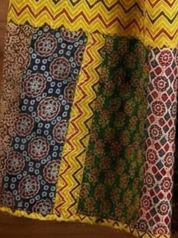 Indiehaat | Applique Kantha Pure Mul Cotton Dupatta White