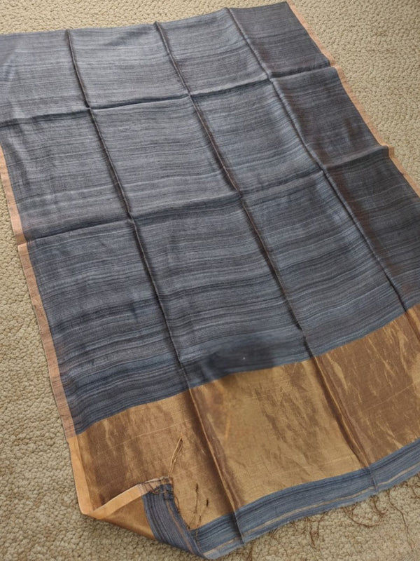 Indiehaat | Silkmark Pure Silk Handloom Saree Gray