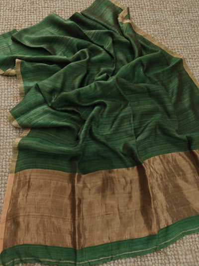 Indiehaat | Silkmark Pure Silk Handloom Saree Green