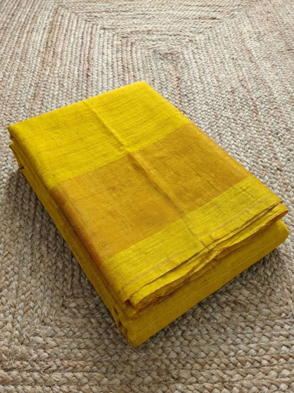 Indiehaat | Silkmark Pure Silk Handloom Saree Yellow