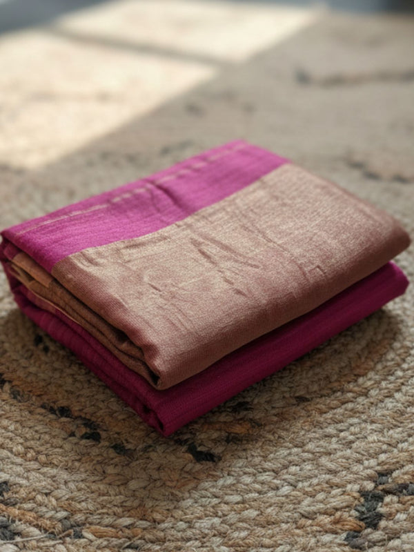 Indiehaat | Silkmark Pure Silk Handloom Saree Pink
