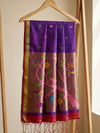 Indiehaat | Pure Muslin Silk Jamdani Sequin Saree Purple