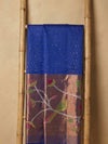 Indiehaat | Pure Muslin Silk Jamdani Sequin Saree Blue
