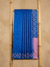 Indiehaat | Silkmark Tussar Silk Embroidery Saree Blue